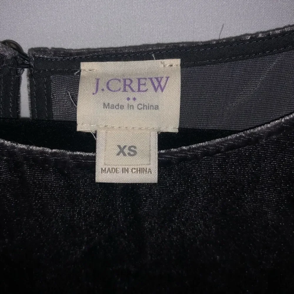 J. Crew Grey Velvet Top